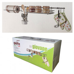 Кухонный рейлинг GIOVANE L=1000мм с 3 полками и 3 крючками, хром, набор, 9LD0700D0K