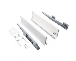 Комплект ящика Firmax Smartline, длина 400 мм, высота 199 мм, с доводчиком, белый, FRM0740.007/199