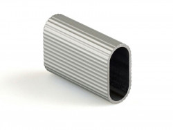 Штанга овальная алюм. рифленая, 30x15мм, L=3000 мм, толщина=1,3мм, Серебро, FIRMAX, FRM7070