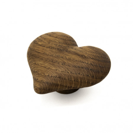 Ручка-кнопка деревянная Heart, дуб, дерево коричневое, мм/57мм, Россия